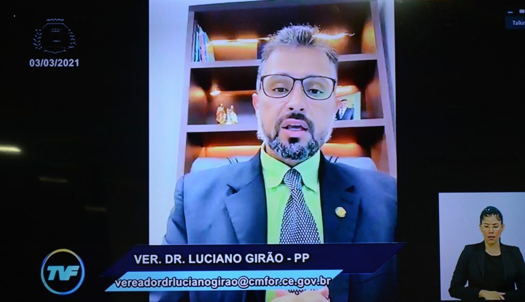 Sessão plenária Vereador Luciano Girão Data: 03.03.2021 Foto: Érika Fonseca